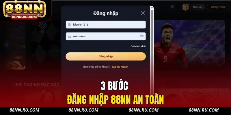 3 bước đăng nhập 88NN an toàn